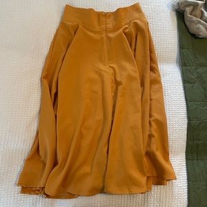 Golden Yellow Knee Length Circle Skirt